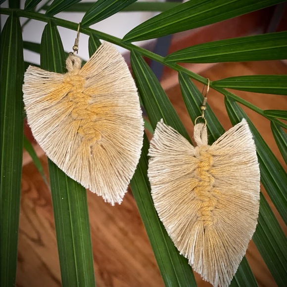 Macrame feathers earrings J. Cruz Hand made w love - Picture 8 of 13